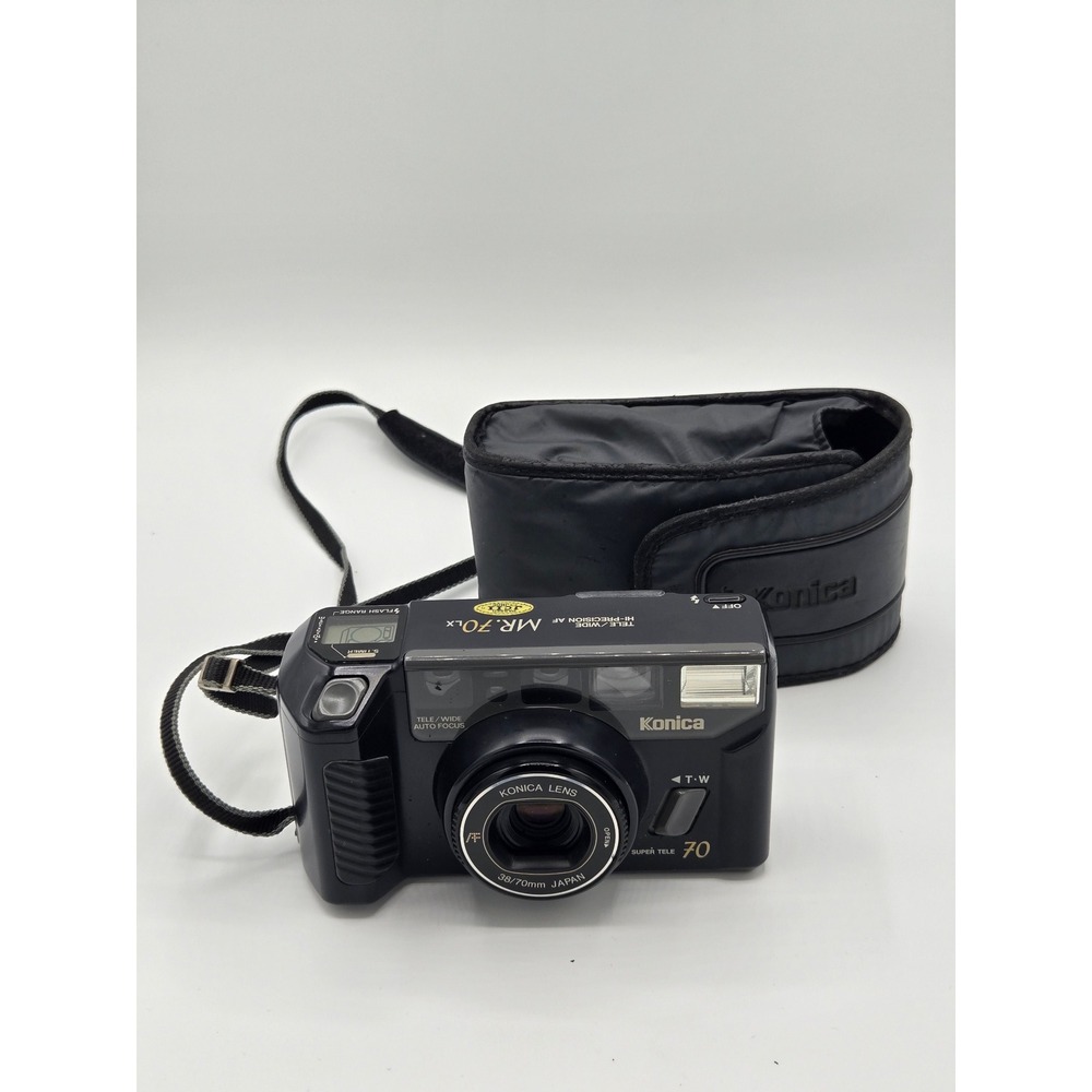 Vintage Konica MR. 70 LX Dual Lens‎ Point & Shoot 35mm Film Camera w/ Case